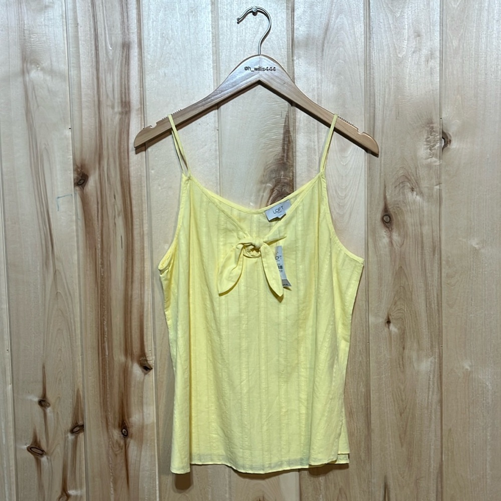 NWT Loft Yellow Tie‎ Front Cami Size L